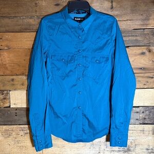 RANK‎ 45 WOMEN'S VENTED PERFORMANCE LONG SLEEVE PEARL SNAP TEAL WESTERN SHIRT XS